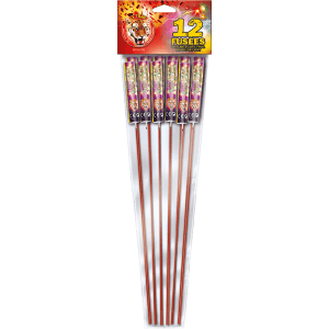 P152341 - Stary Night – Lot de 12 Fusées Sifflantes Final Rouge Or Vert F2