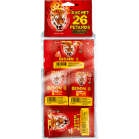 P167232 - Sachet 26 Pétards Le Tigre Pyragric – Assortiment Bison (N°0 et N°1) F2