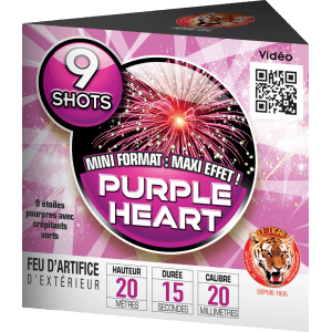 P154467 - Compact PURPLE HEART – 9 Shots Bouquets Pourpres et Paillettes Argentées Clignotantes